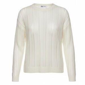 ZARA ivory/off white wool/alpaca blend lightweight sweater size M/L fits Large